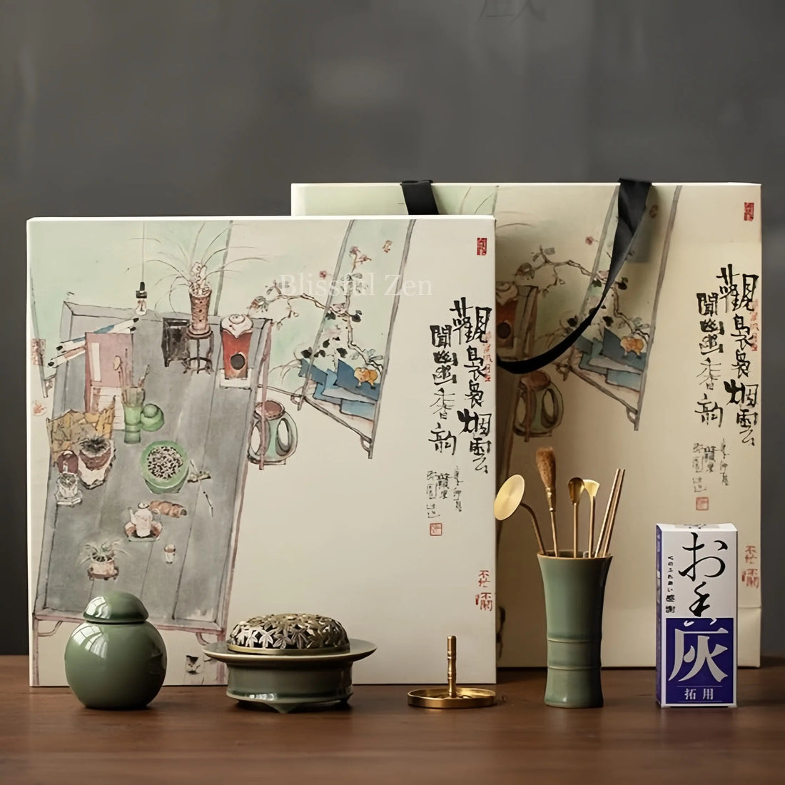 Celadon Tripod Incense Burner Kit – Relaxation & Stress Relief