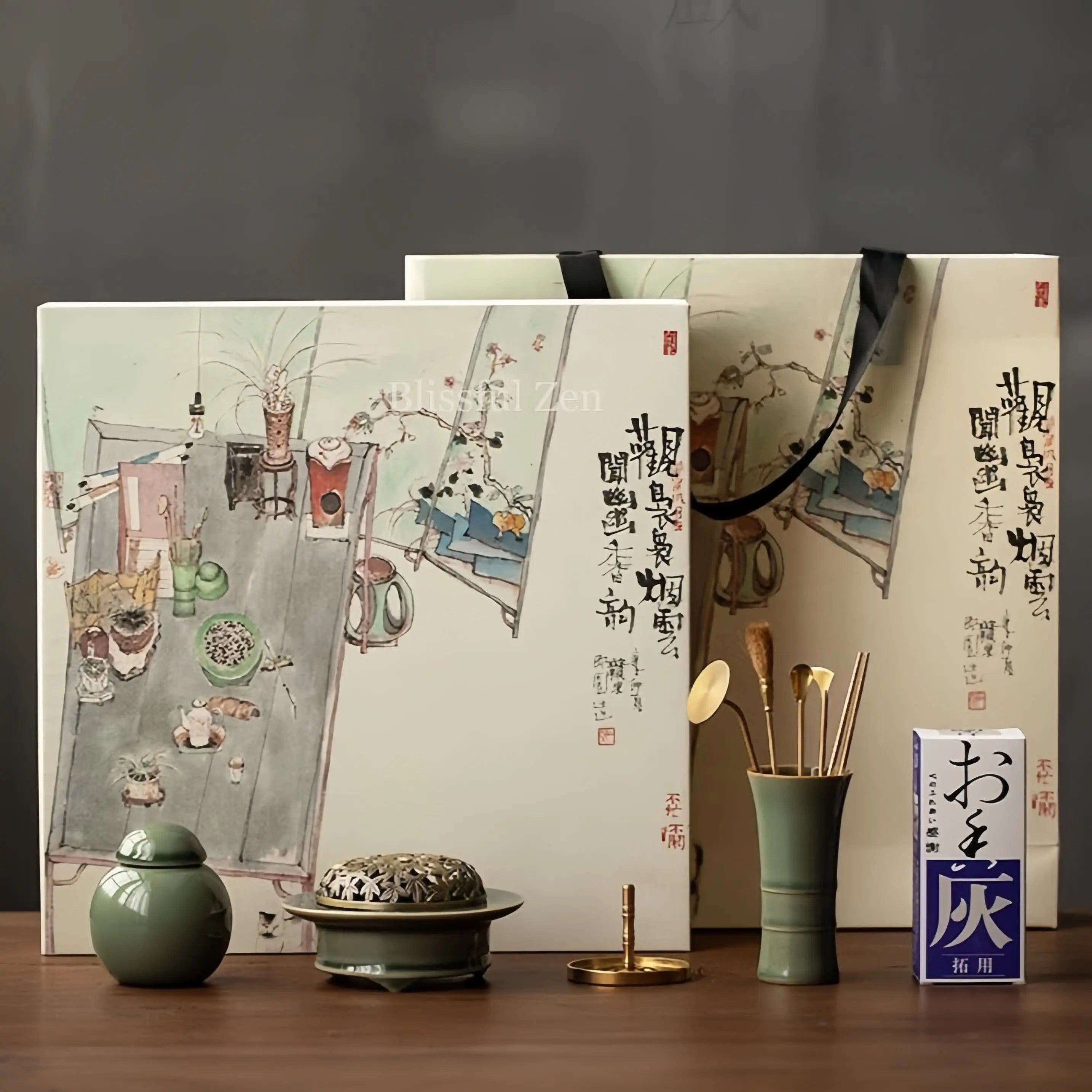 Celadon Tripod Incense Burner Kit – Relaxation & Stress Relief