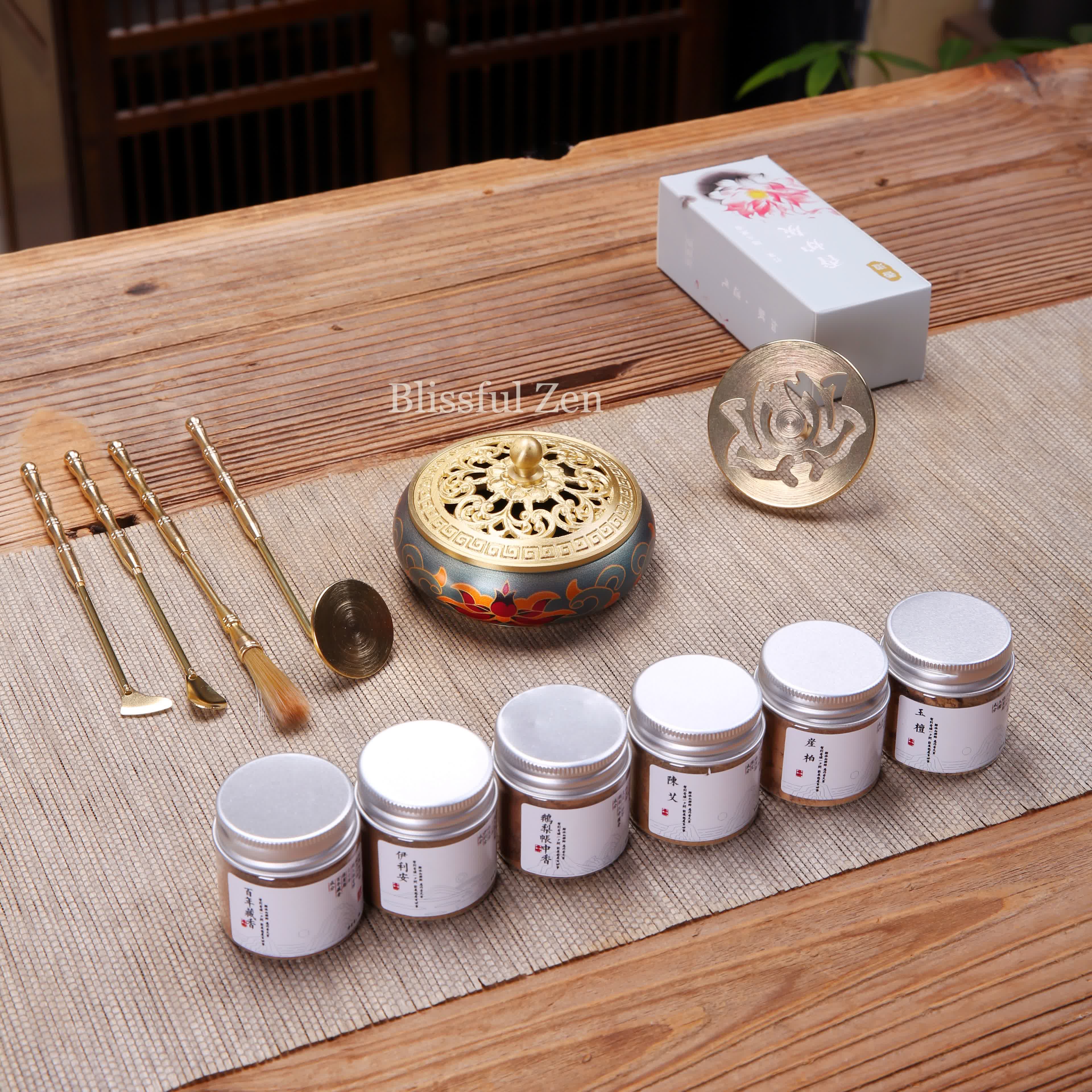 Colorful Lotus Copper Incense Stamps Kit – For Relaxation & Stress Relief