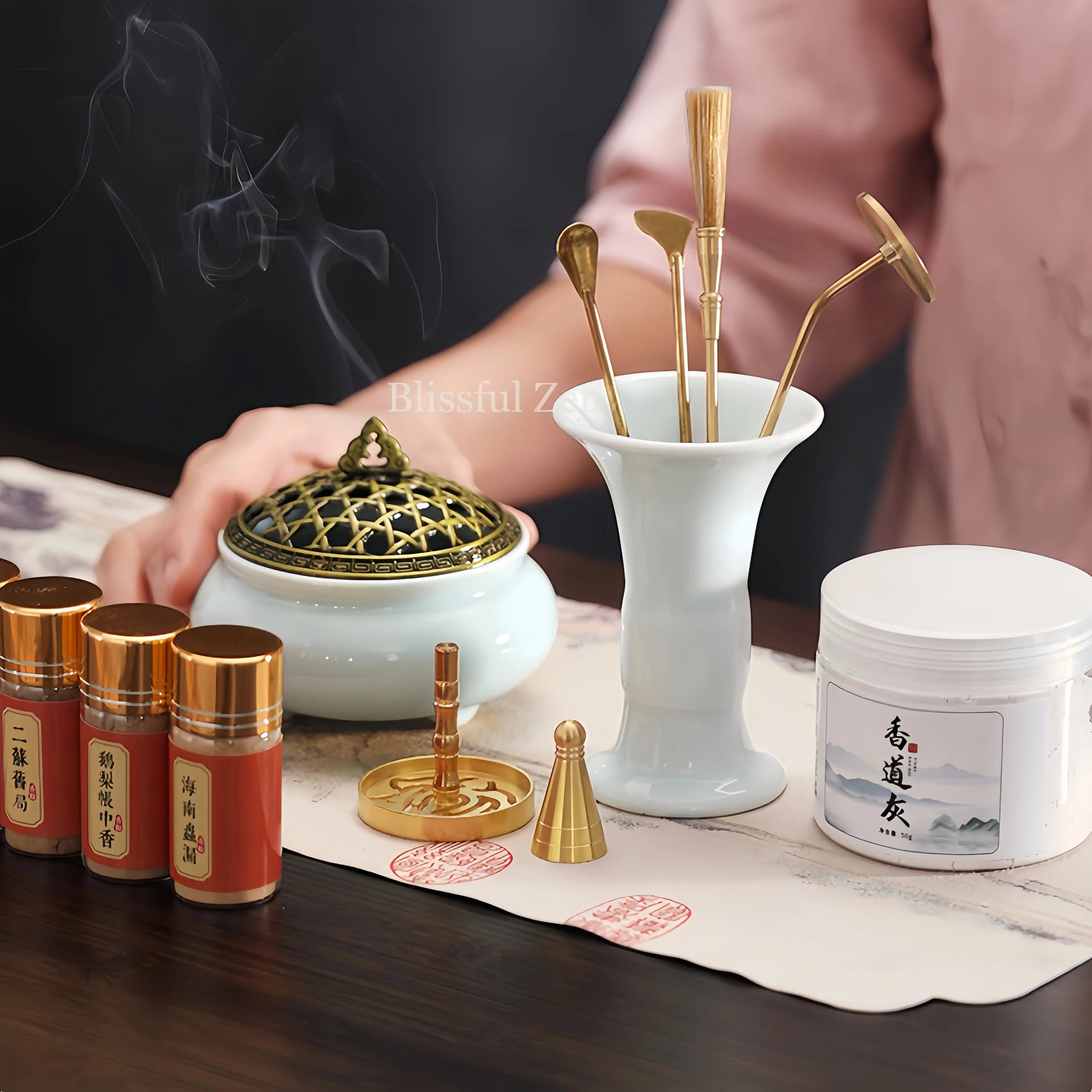 Porcelain Incense Seals Set – For Relaxation & Stress Relief