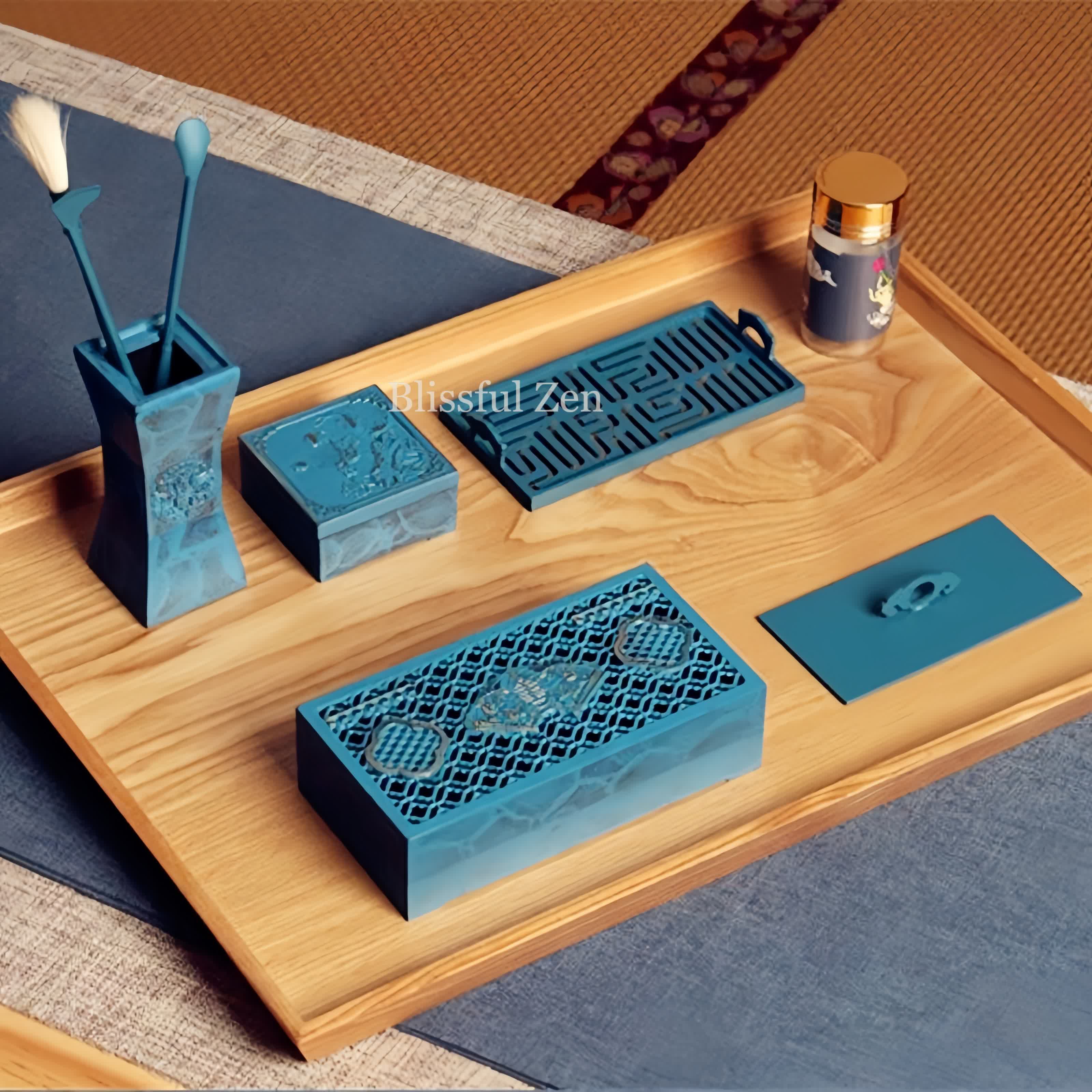 Blue Pure Copper Incense Seals Set – Relaxation & Stress Relief