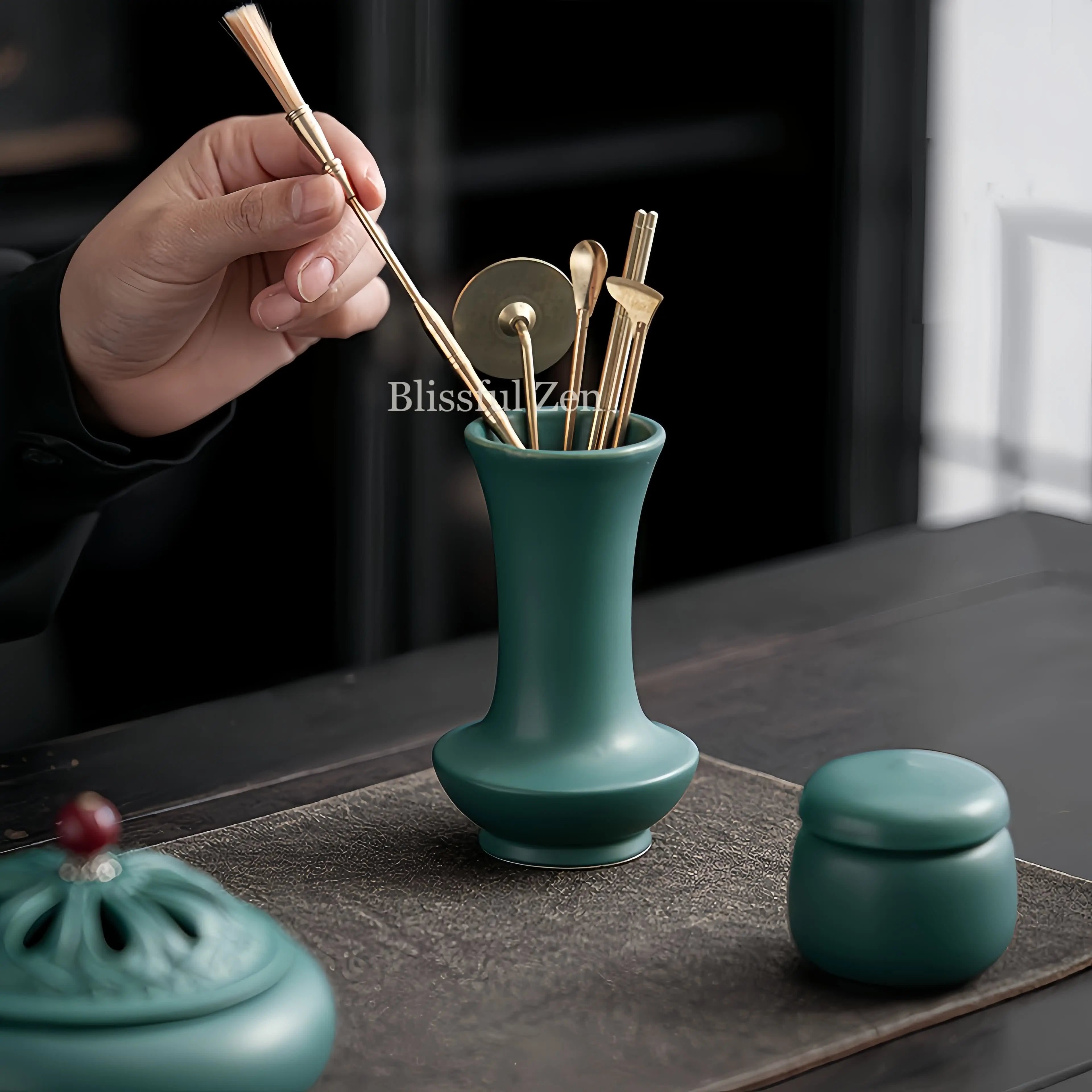 Incense Seals Set in Peacock Green – For Relaxation & Stress Relief