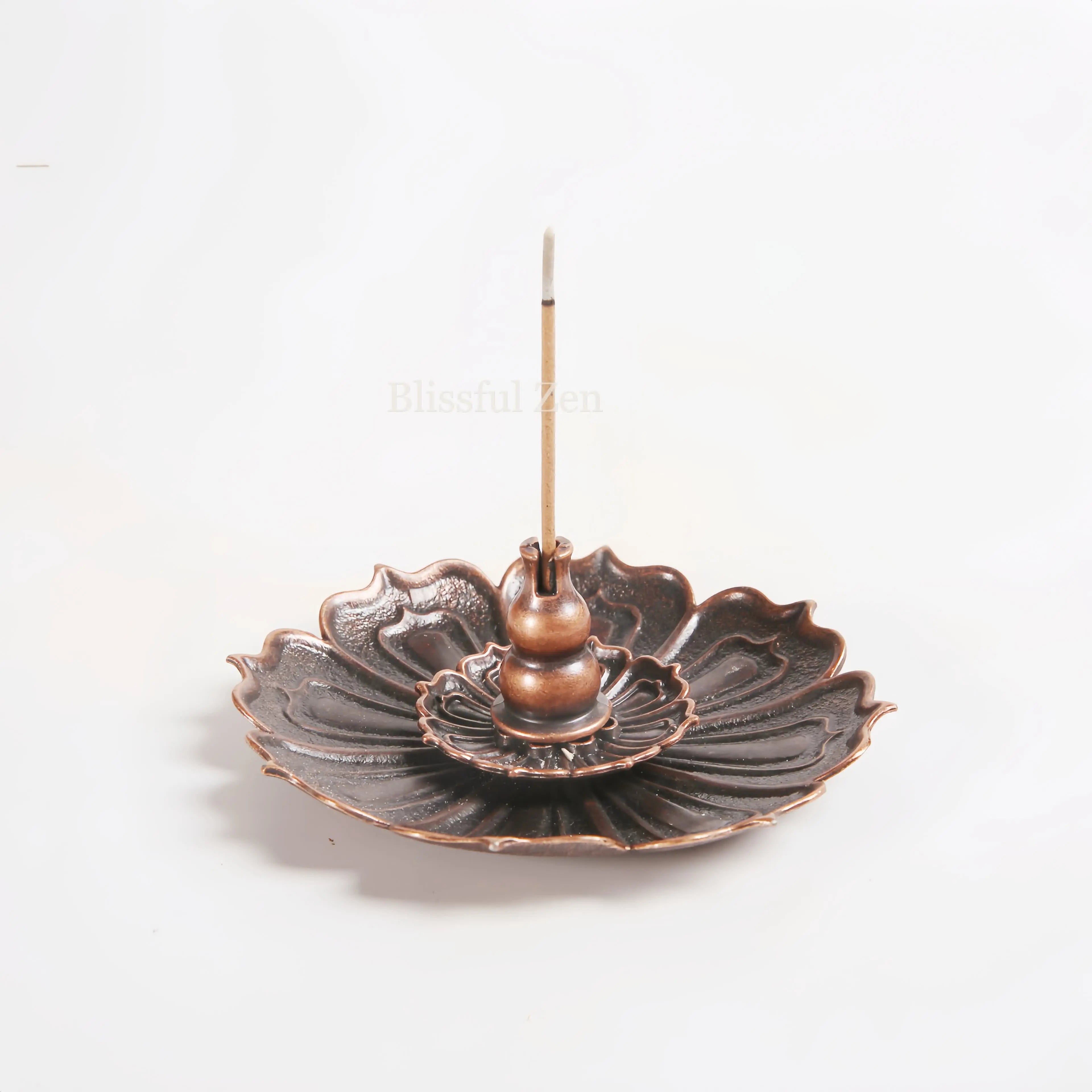 Gourd Plate Incense Holder For Yoga, Meditation, Relaxation, Feng Shui Space Cleansing