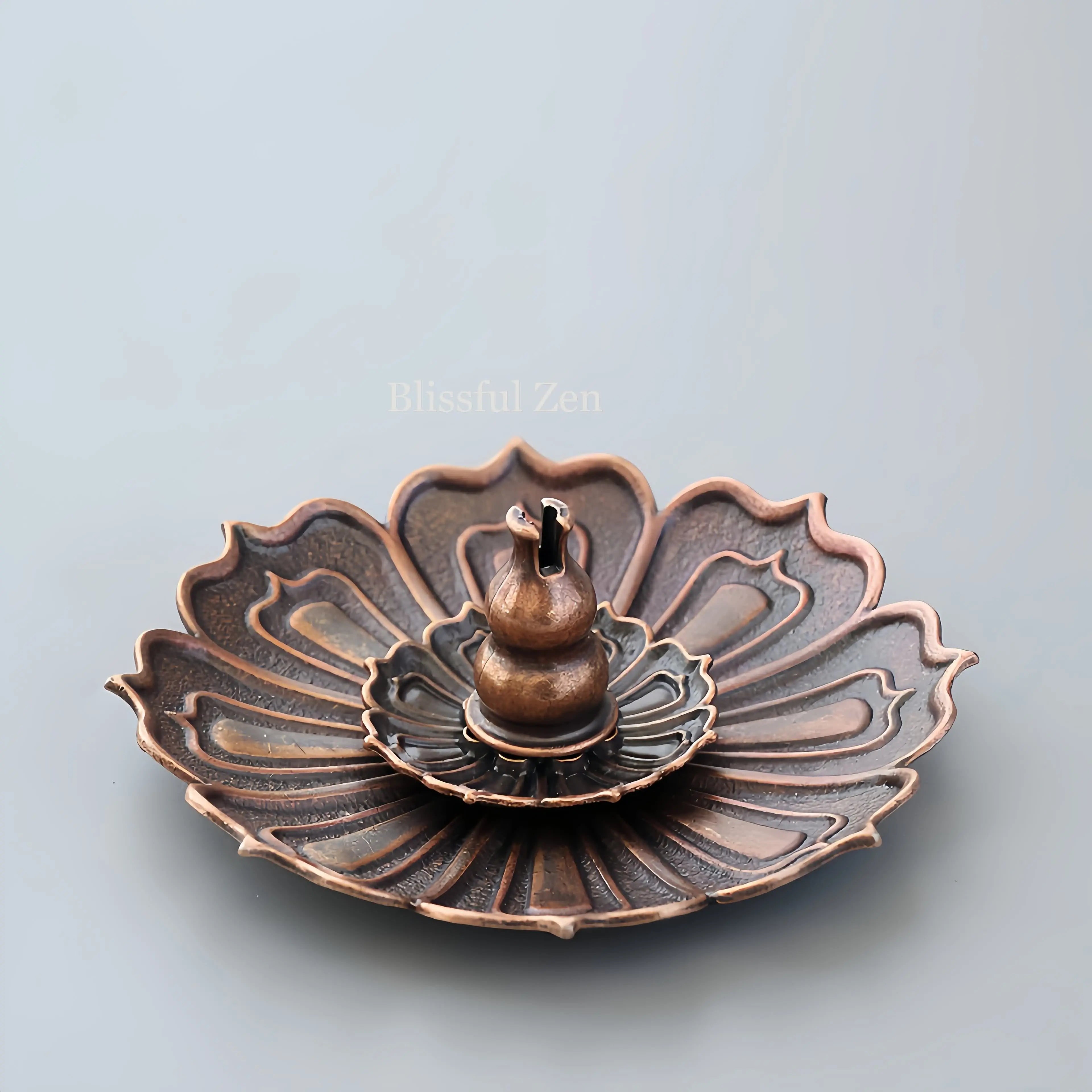 Gourd Plate Incense Holder For Yoga, Meditation, Relaxation, Feng Shui Space Cleansing