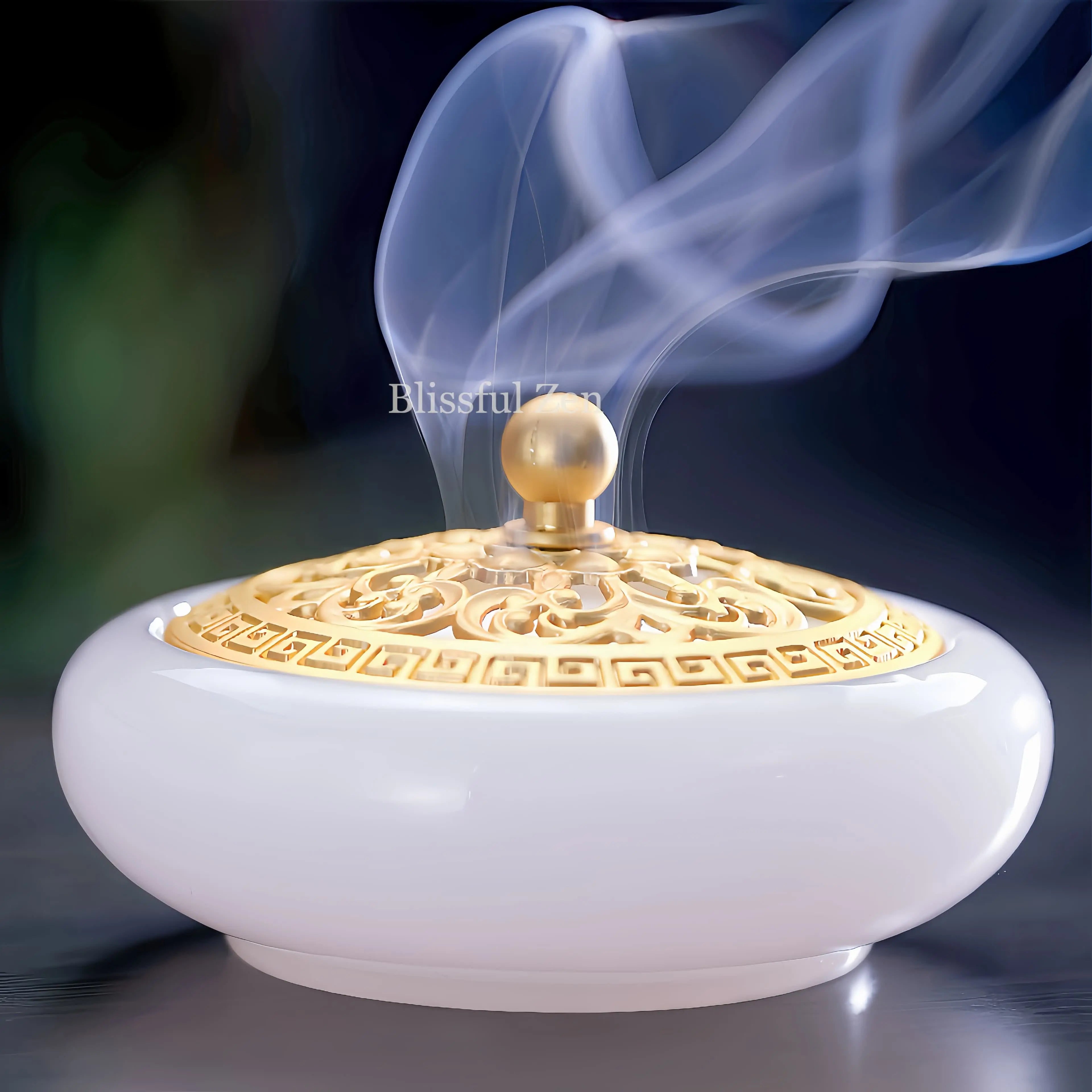 Outlet 7” 100% White Jade Incense Burner