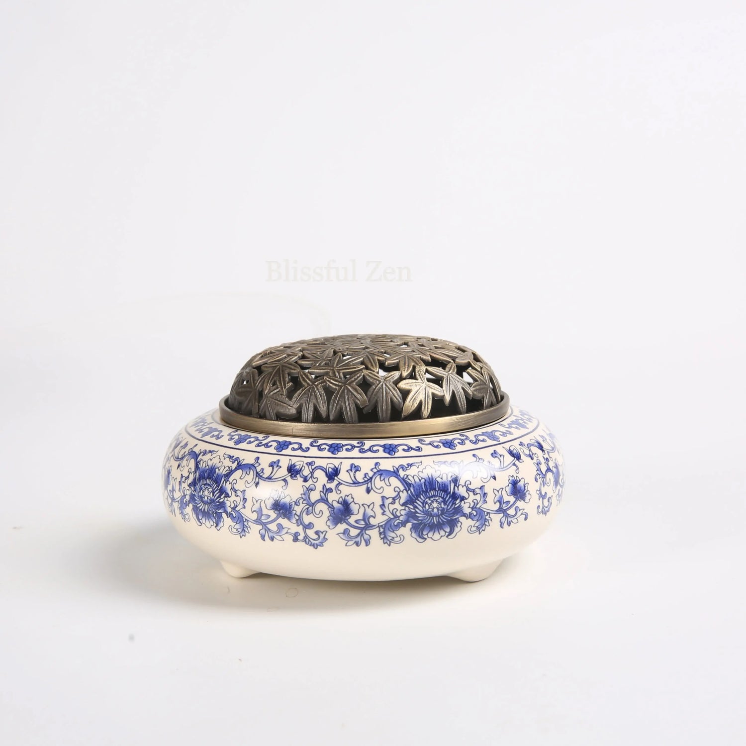 Blue and White Porcelain Incense Burner For Incense Seals, Stick Incense, Coil Incense, Cone Incense