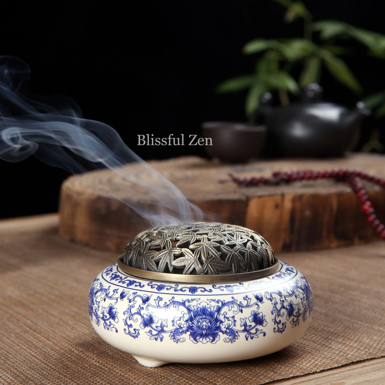 Blue and White Porcelain Incense Burner For Incense Seals, Stick Incense, Coil Incense, Cone Incense