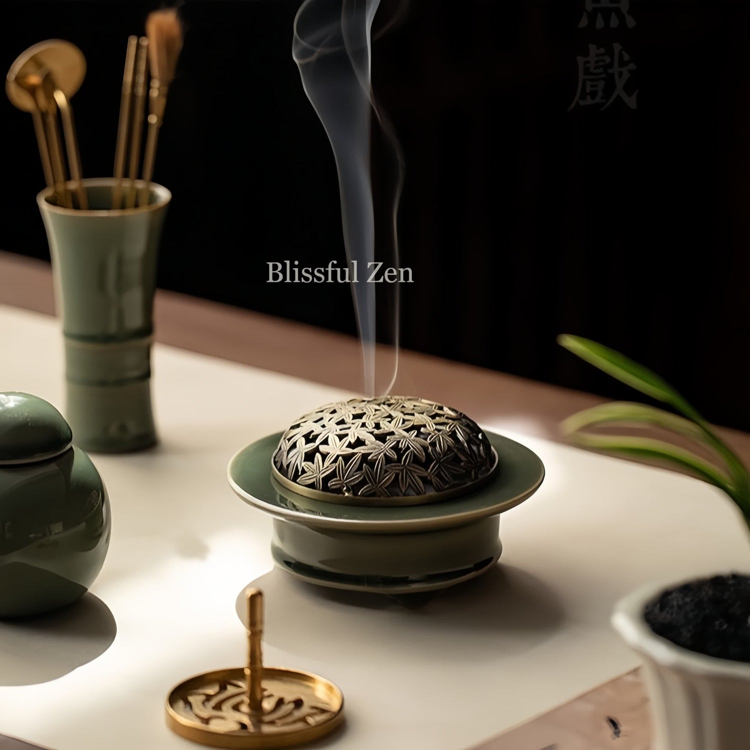 Celadon Tripod Incense Burner Kit – Relaxation &amp; Stress Relief