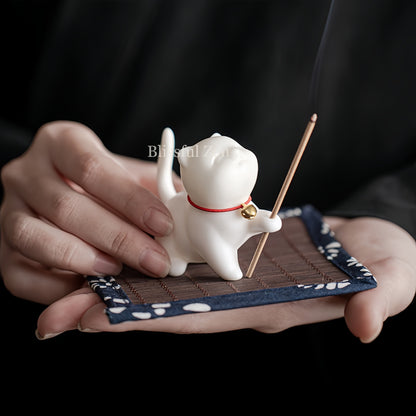 Ceramic Cat Incense Holder