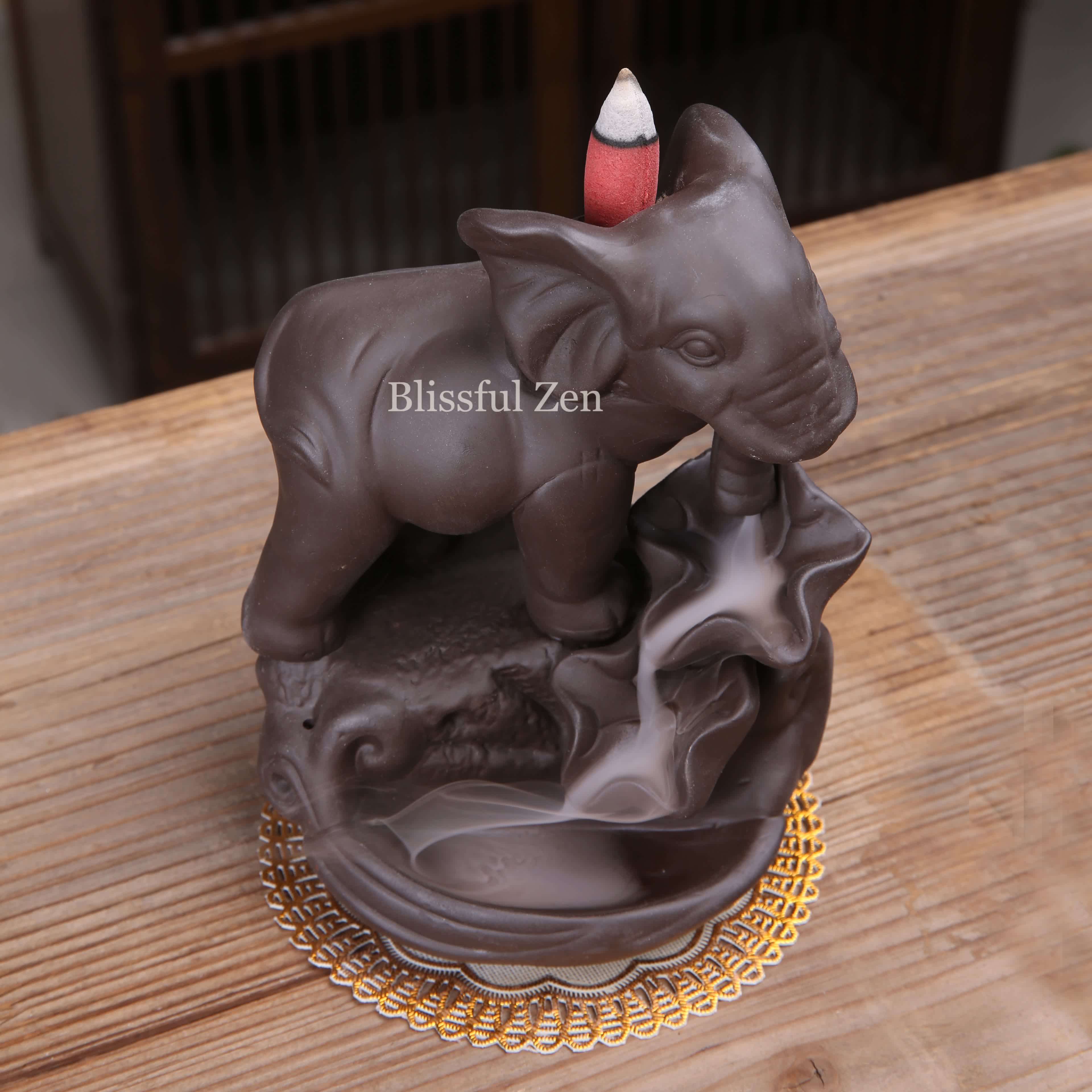 Elephant Waterfall Incense Burner