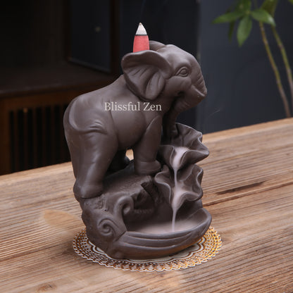 Elephant Waterfall Incense Burner