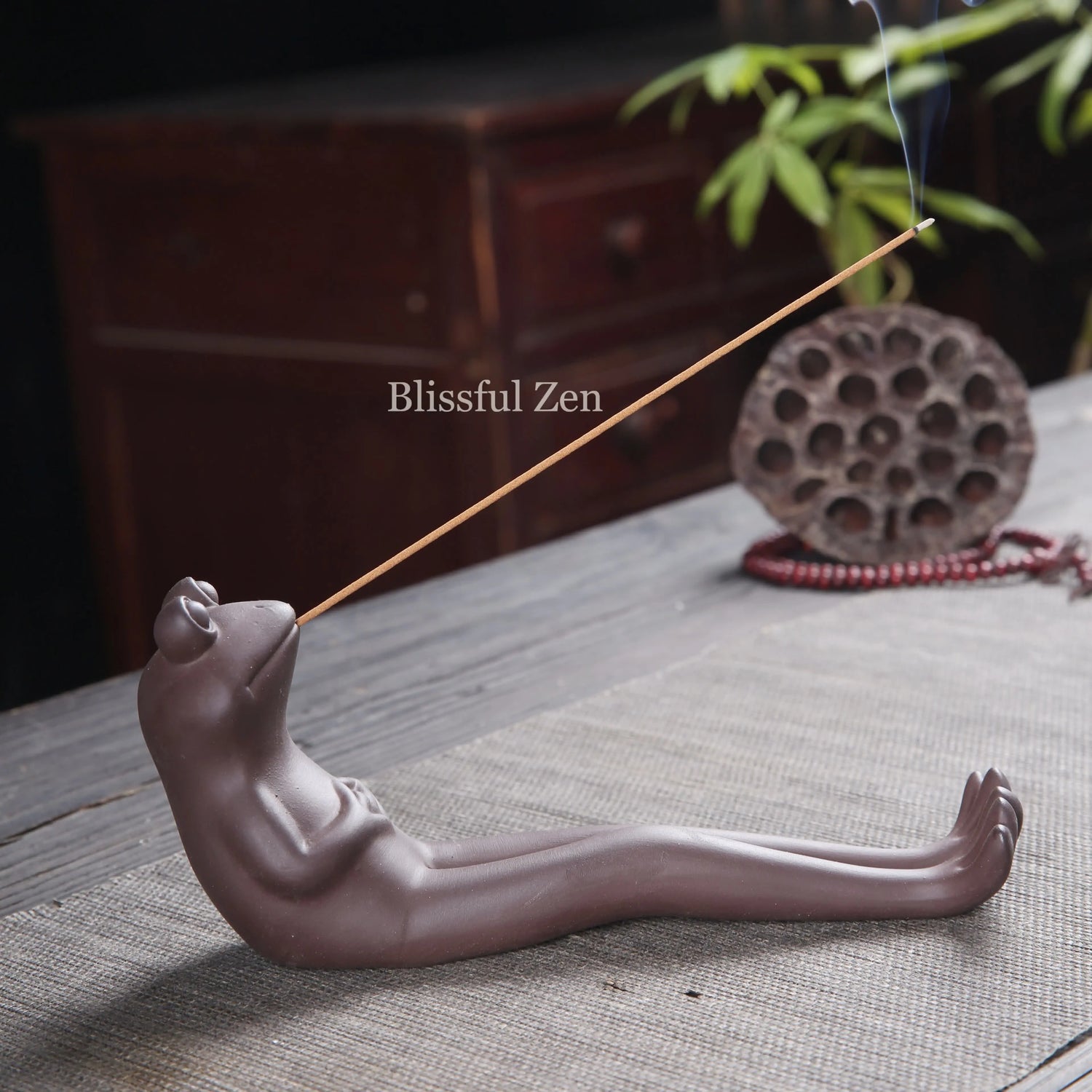 Frog Ceramic Incense Holder For Yoga, Meditation, Relaxation, Feng Shui Space Cleansing