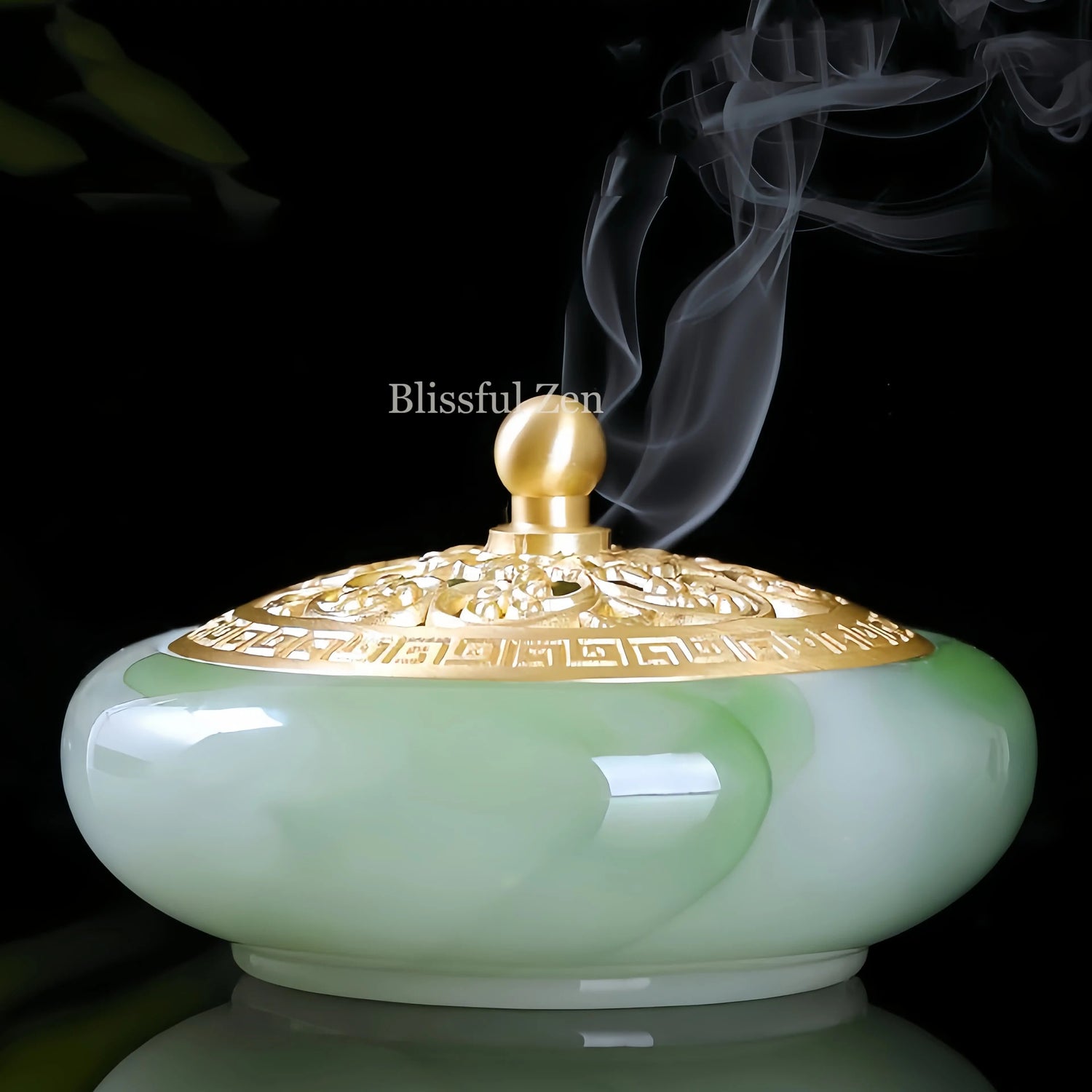 Green Jade Glow-In-The-Dark Incense Burner For Incense Seals, Stick Incense, Coil Incense, Cone Incense