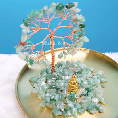 Green Phantom Quartz Incense Holder Tree of Life