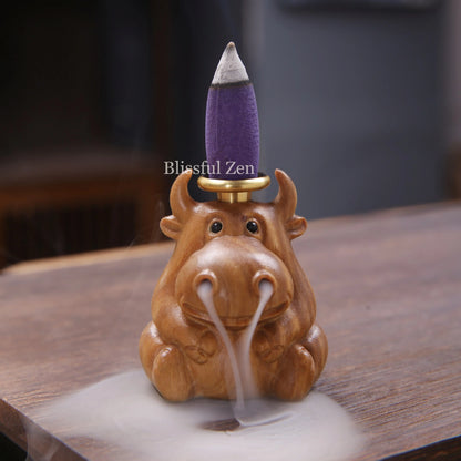 Wooden Ox Backflow Incense Burner