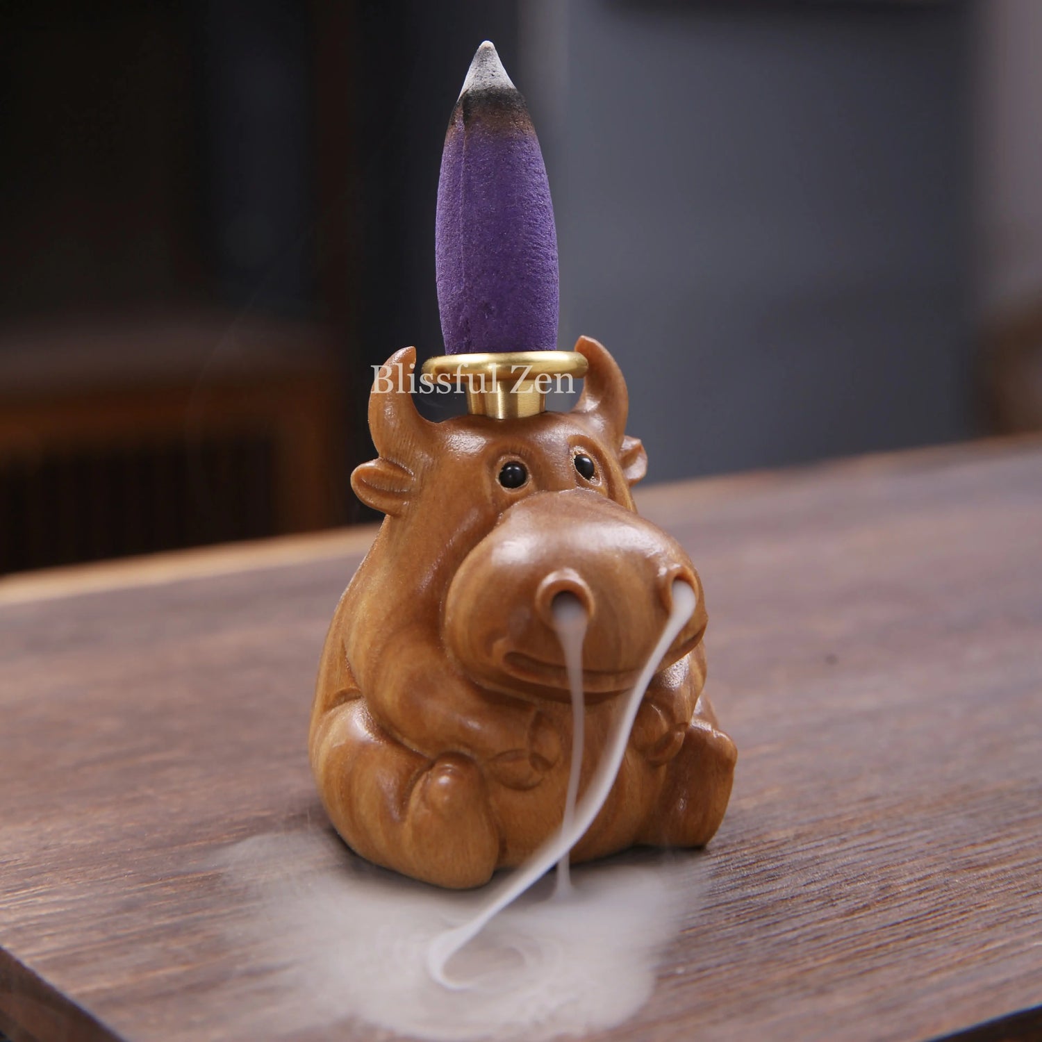 Wooden Ox Backflow Incense Burner