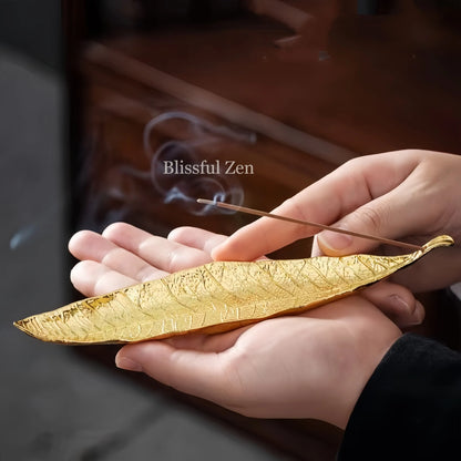 Leaf and Snail Incense Holder For Yoga, Meditation, Relaxation, Feng Shui Space Cleansing