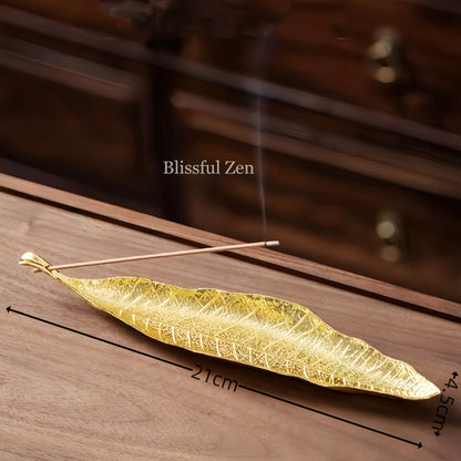 Leaf and Snail Incense Holder For Yoga, Meditation, Relaxation, Feng Shui Space Cleansing