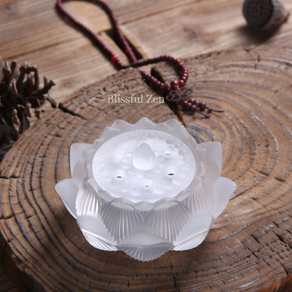 Liuli white Lotus Incense Burner For Incense Seals, Stick Incense, Coil Incense, Cone Incense