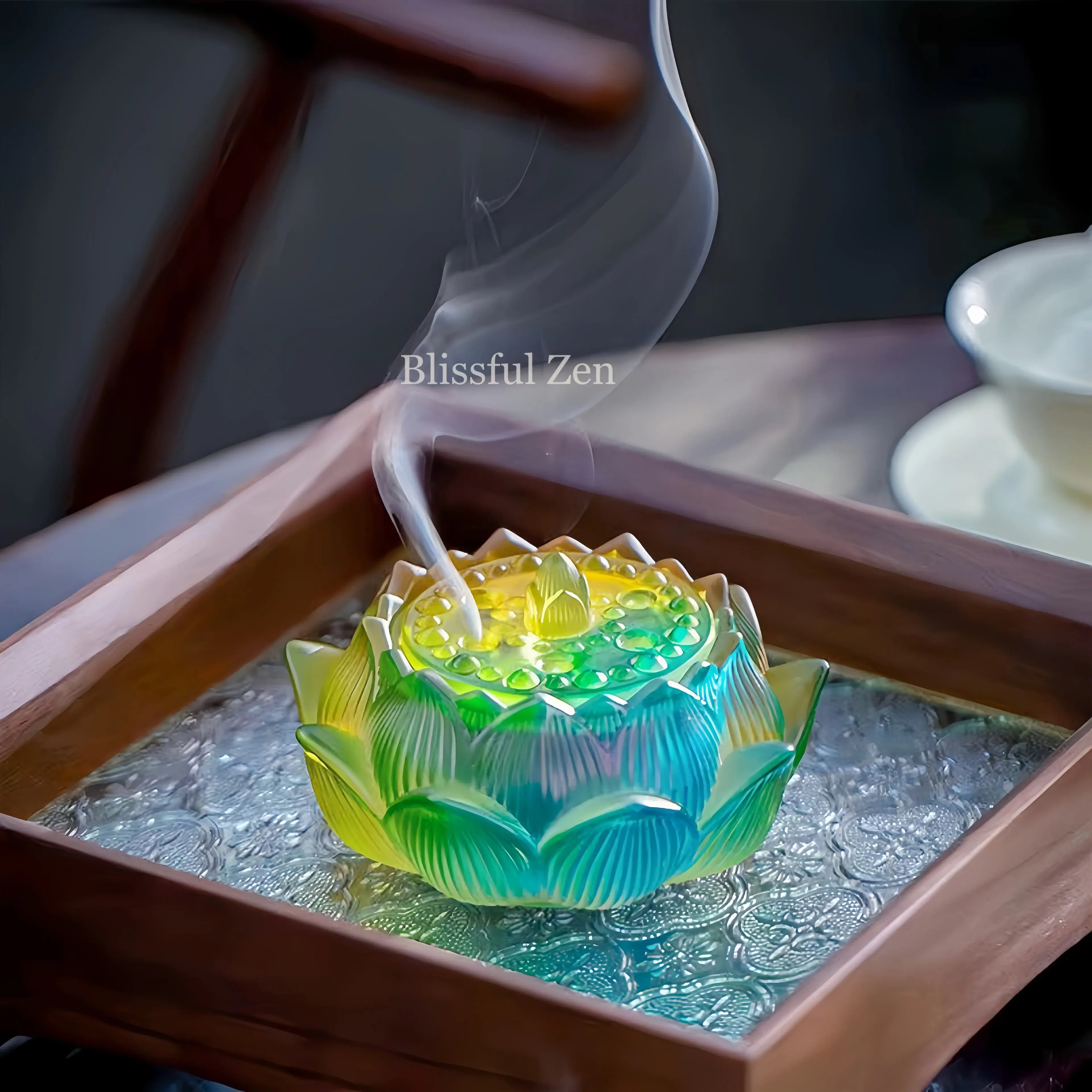 Liuli Glow-In-The-Dark Lotus Incense Burner For Incense Seals, Stick Incense, Coil Incense, Cone Incense