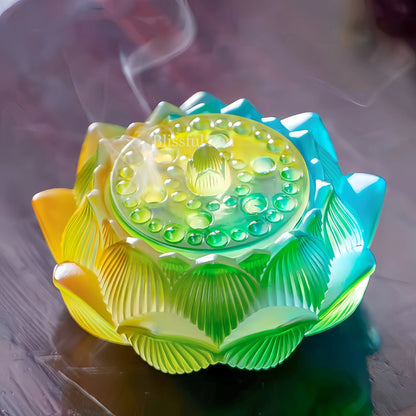 Liuli Glow-In-The-Dark Lotus Incense Burner For Incense Seals, Stick Incense, Coil Incense, Cone Incense