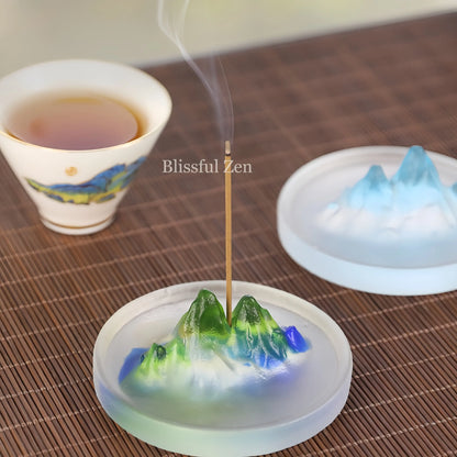 Mountain-shaped Liuli Incense Holder For Yoga, Meditation, Relaxation, Feng Shui Space Cleansing