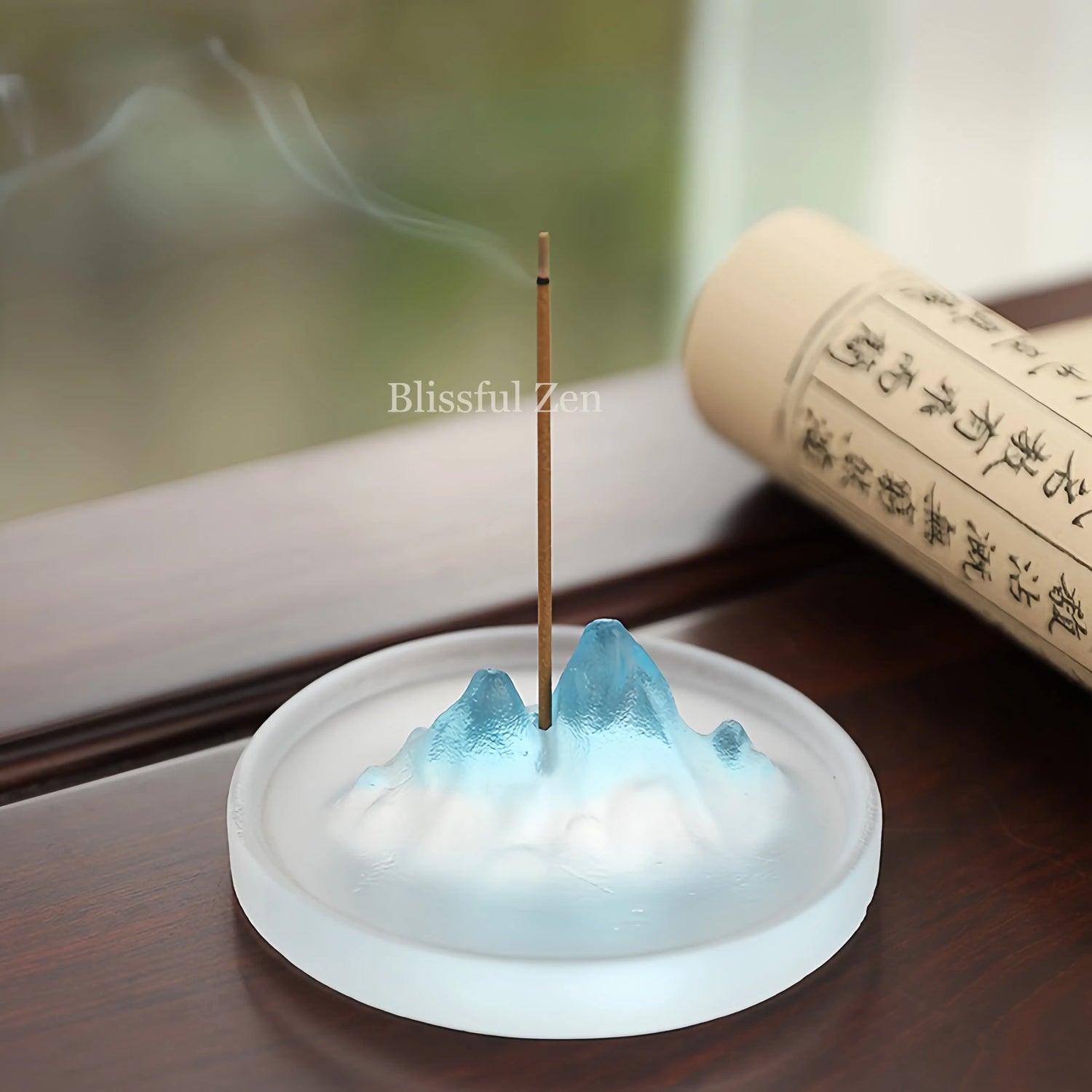 Mountain-shaped Liuli Incense Holder For Yoga, Meditation, Relaxation, Feng Shui Space Cleansing