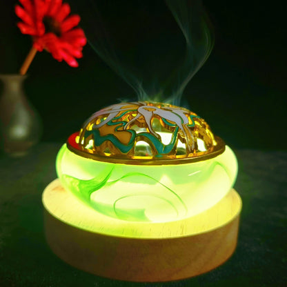 Green Jade Incense Burner For Incense Seals, Stick Incense, Coil Incense, Cone Incense