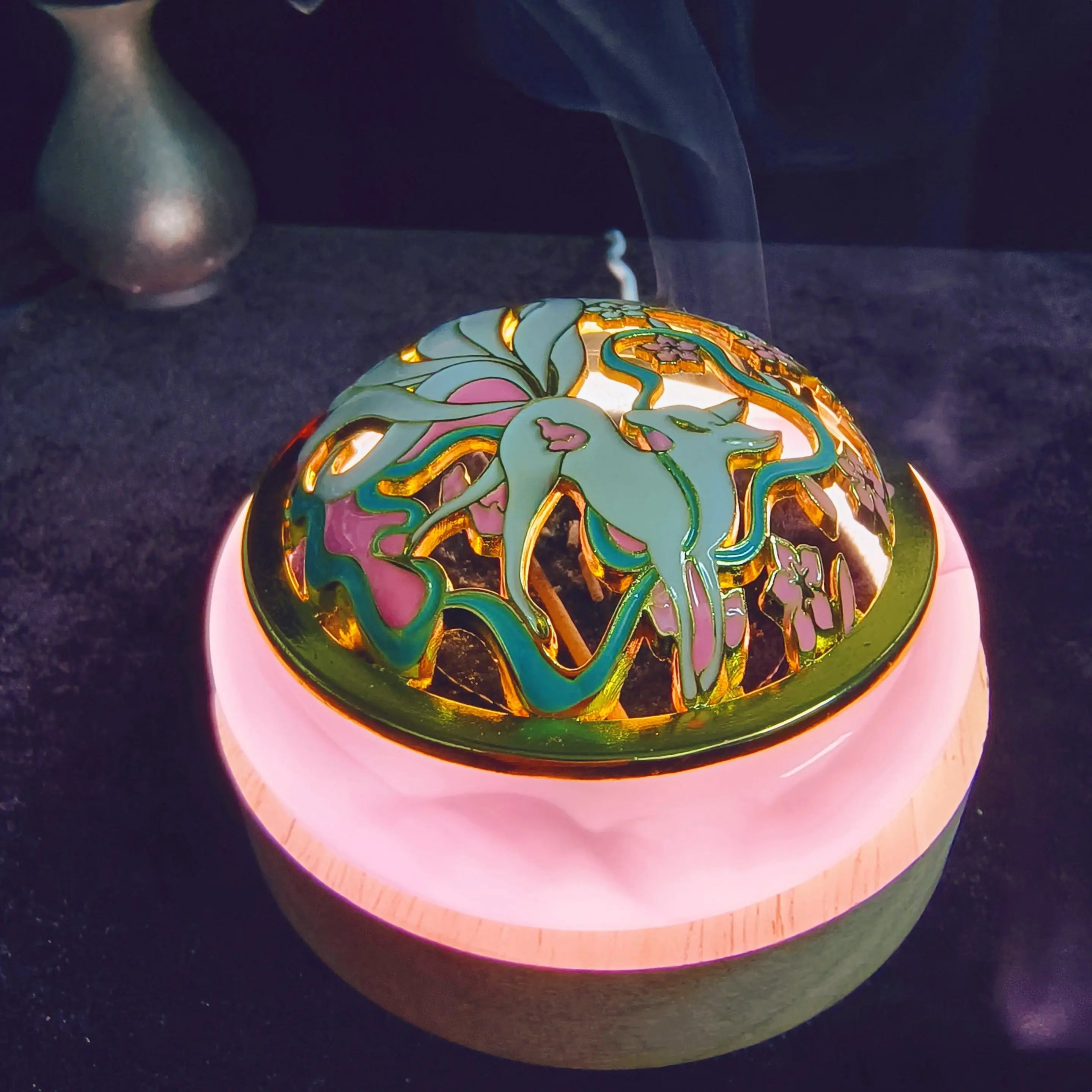 Pink Jade Incense Burner Incense Seals, Stick Incense, Coil Incense, Cone Incense