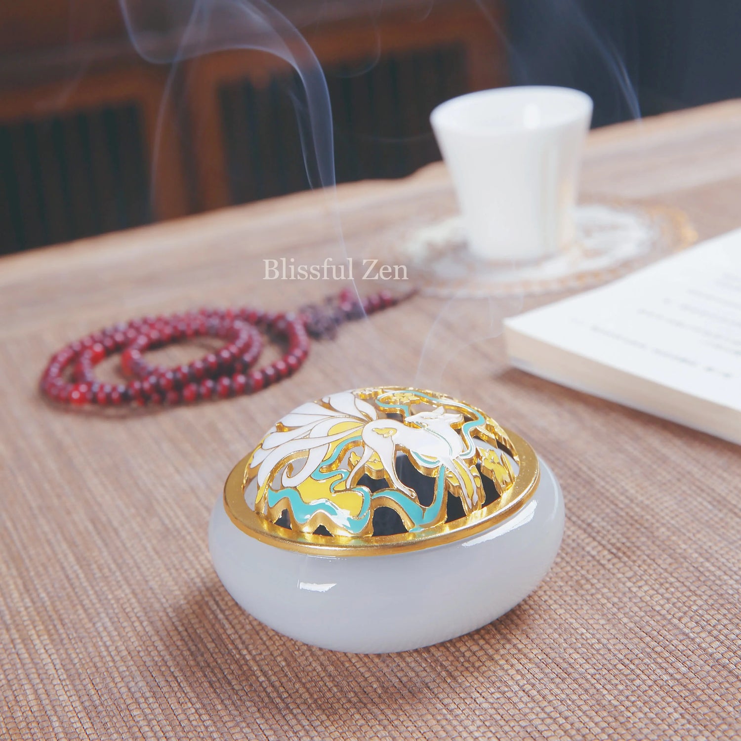 White Jade Incense Burner For Incense Seals, Stick Incense, Coil Incense, Cone Incense