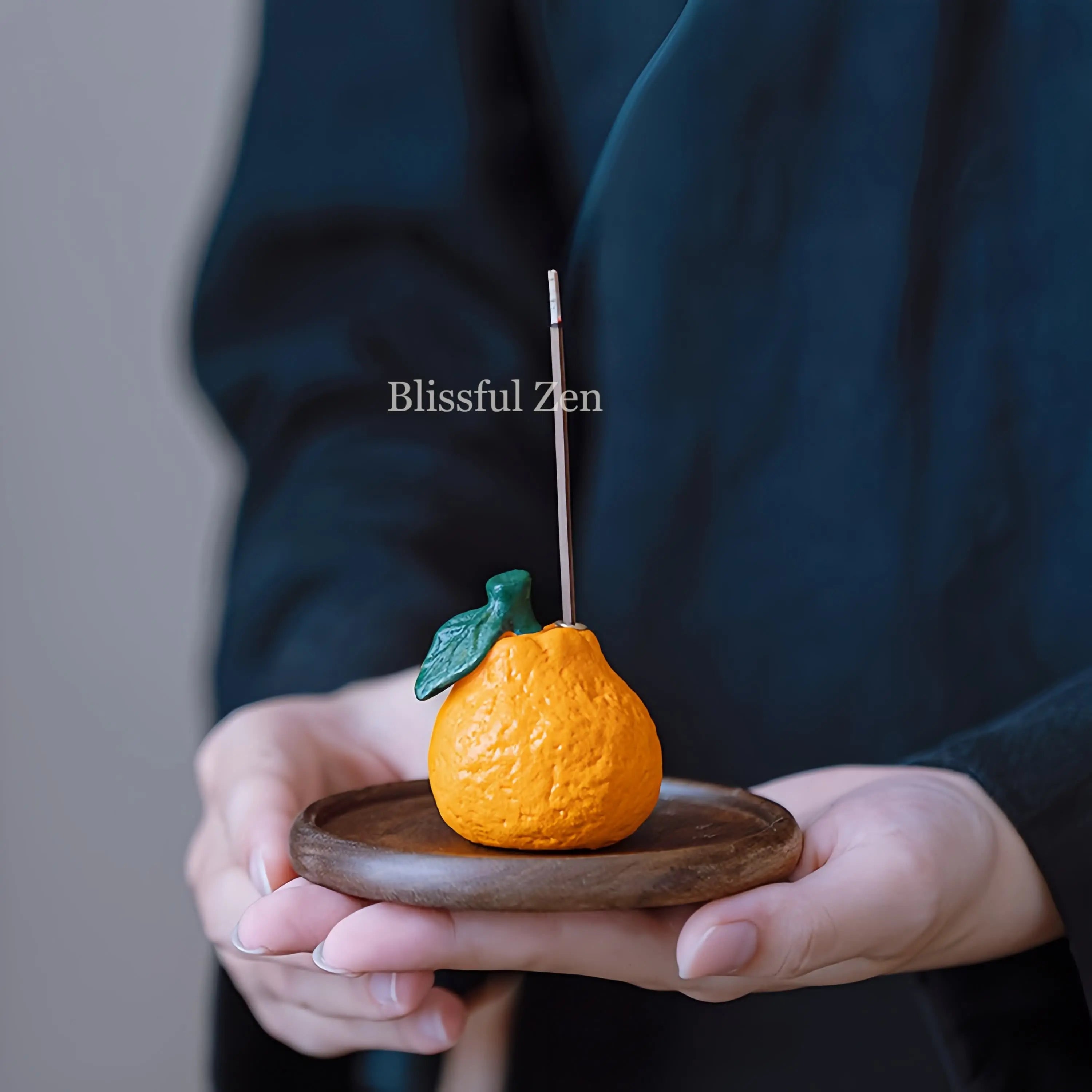 Orange Ceramic Incense Holder