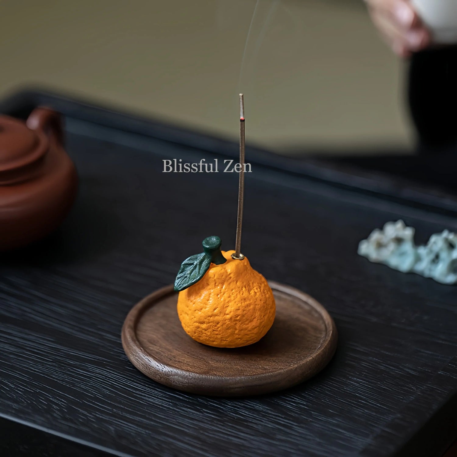 Orange Ceramic Incense Holder