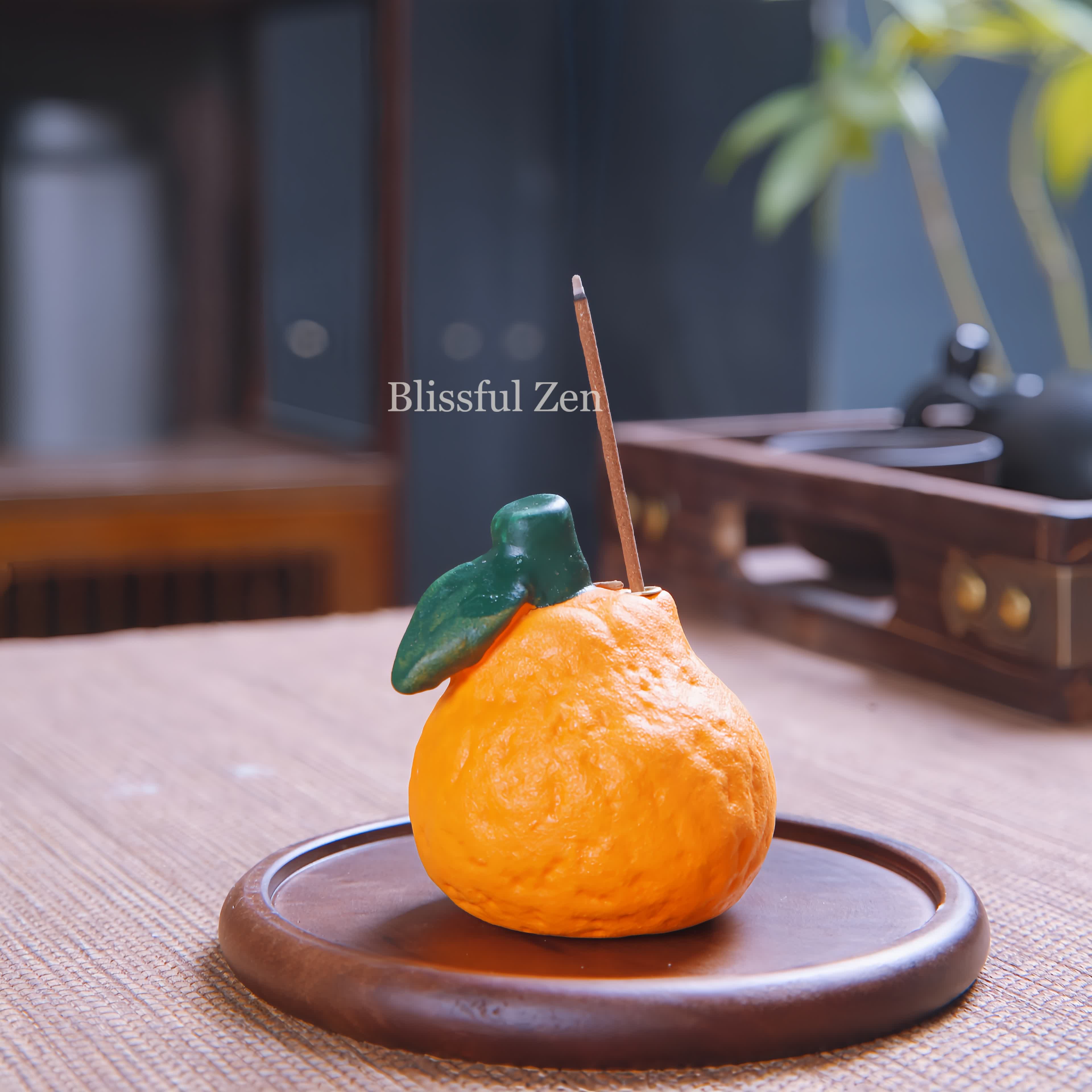 Orange Ceramic Incense Holder