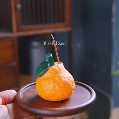 Orange Ceramic Incense Holder