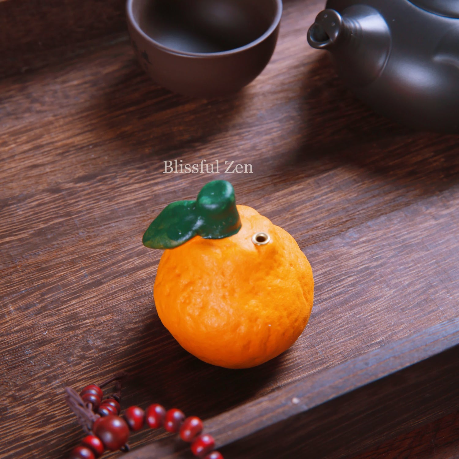 Orange Ceramic Incense Holder