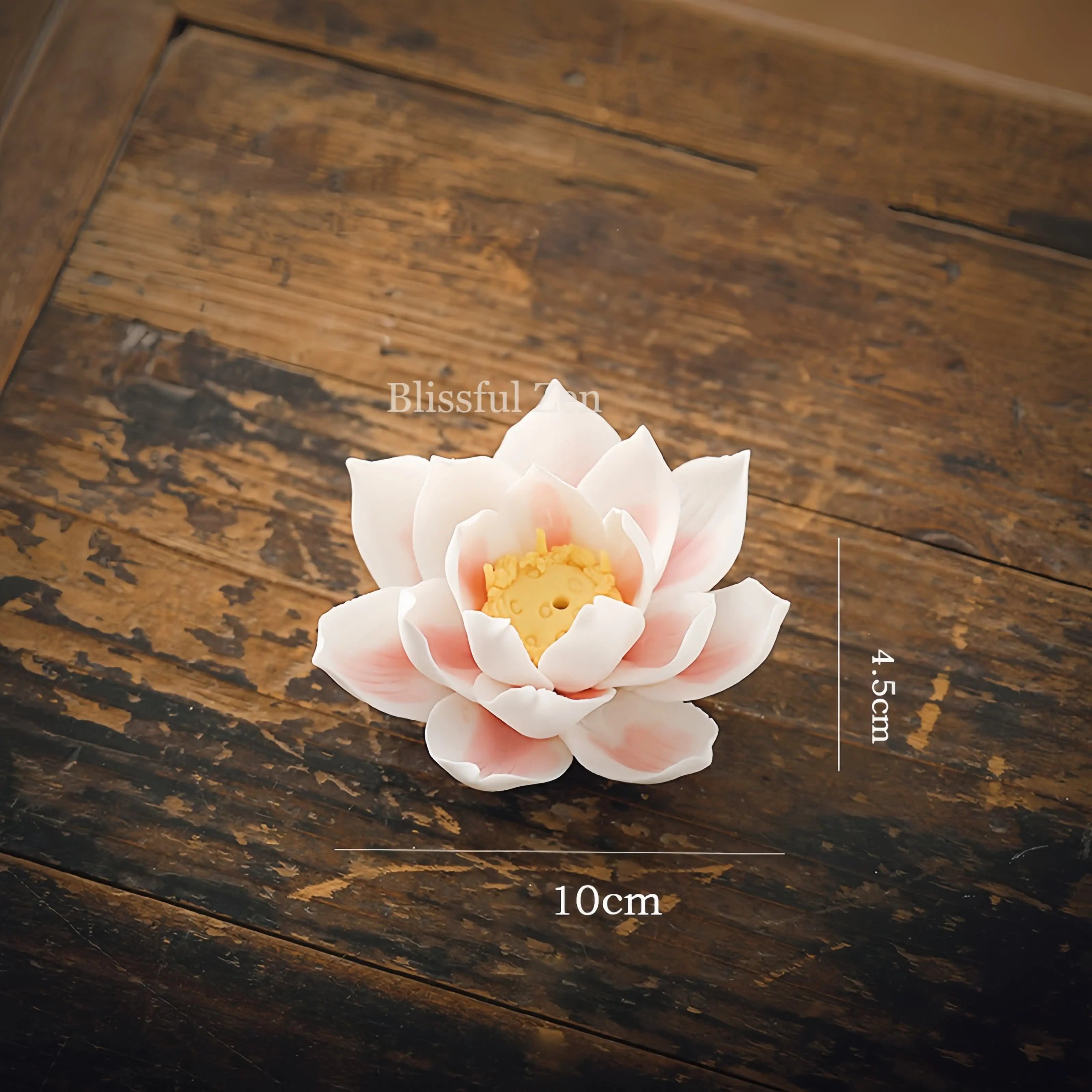 Pink Ceramic Lotus Incense Holder  For Yoga, Meditation, Relaxation, Feng Shui Space Cleansing