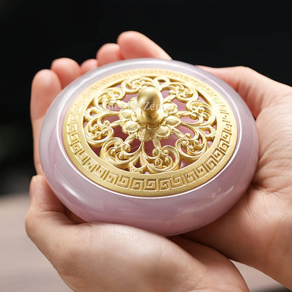 Pink Jade Glow-In-The-Dark Incense Burner For Incense Seals, Stick Incense, Coil Incense, Cone Incense