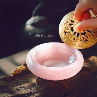 Pink Jade Glow-In-The-Dark Incense Burner For Incense Seals, Stick Incense, Coil Incense, Cone Incense