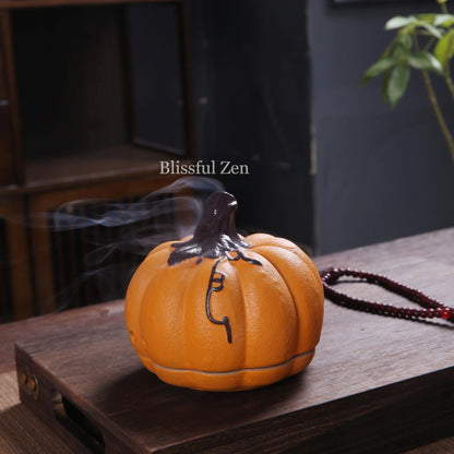 Pumpkin Ceramic Incense Burner For Incense Seals, Stick Incense, Coil Incense, Cone Incense