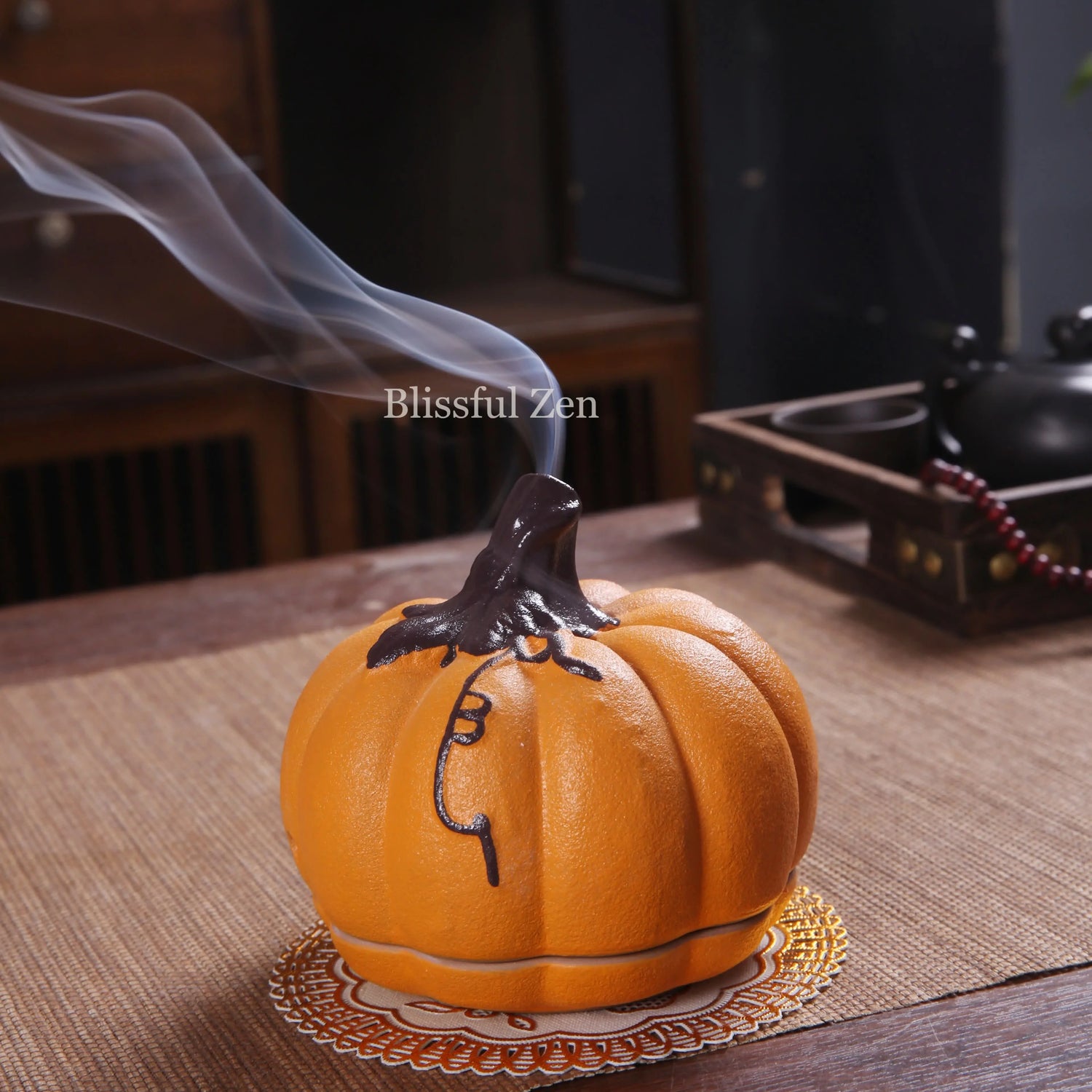 Pumpkin Ceramic Incense Burner For Incense Seals, Stick Incense, Coil Incense, Cone Incense