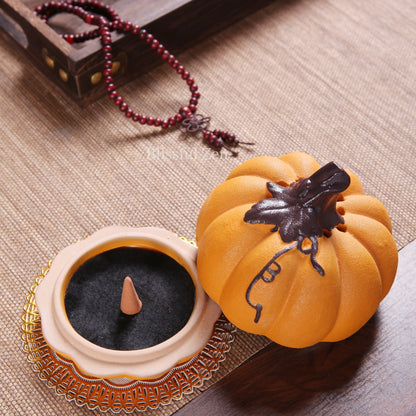 Pumpkin Ceramic Incense Burner For Incense Seals, Stick Incense, Coil Incense, Cone Incense