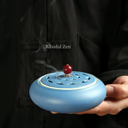 Royal Blue Ceramic Incense Burner For Incense Seals, Stick Incense, Coil Incense, Cone Incense