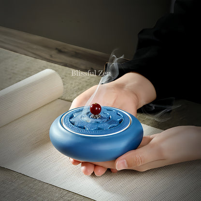 Royal Blue Ceramic Incense Burner For Incense Seals, Stick Incense, Coil Incense, Cone Incense