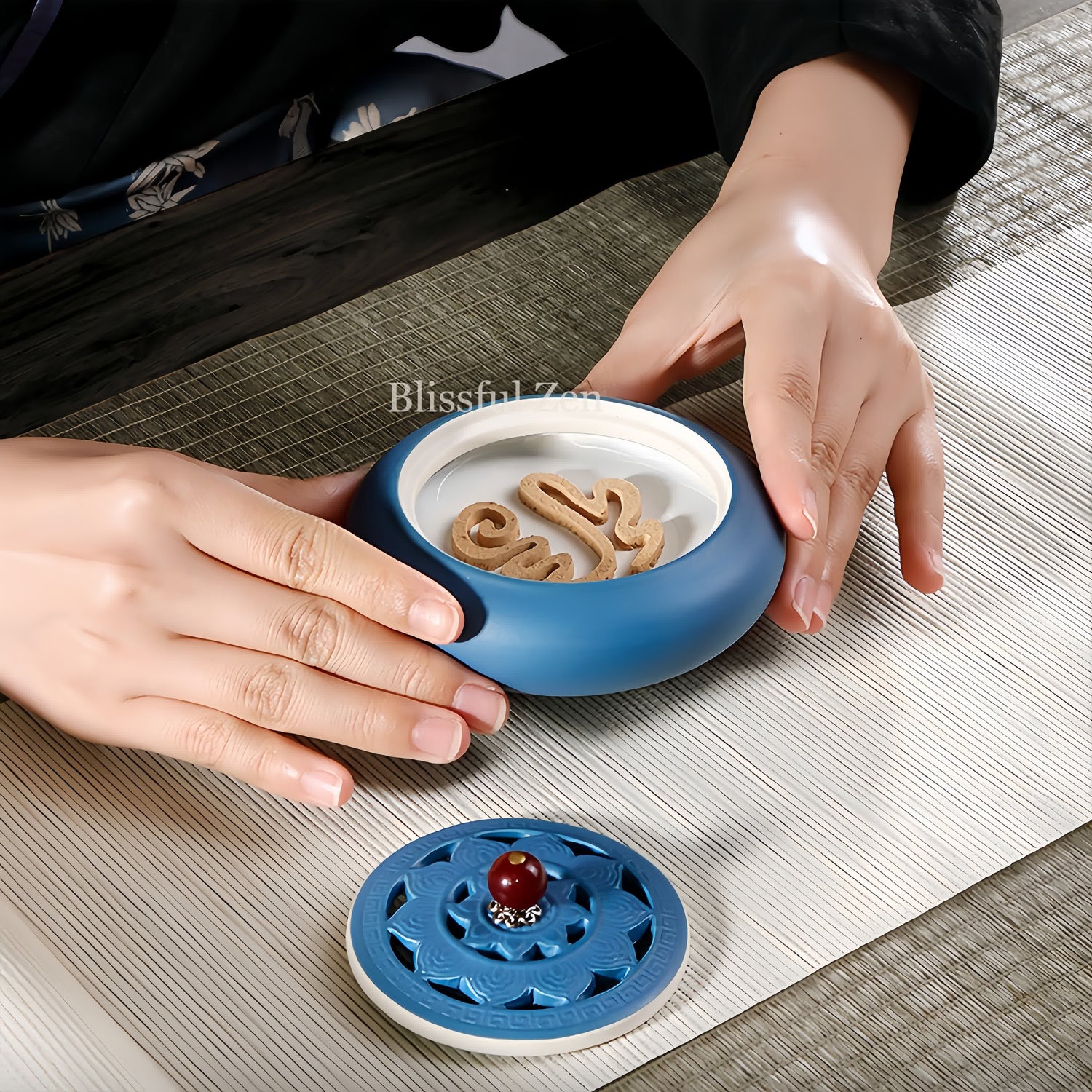 Royal Blue Ceramic Incense Burner For Incense Seals, Stick Incense, Coil Incense, Cone Incense