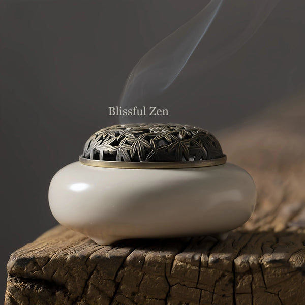 White Ceramic Incense Burner – Blissful Zen