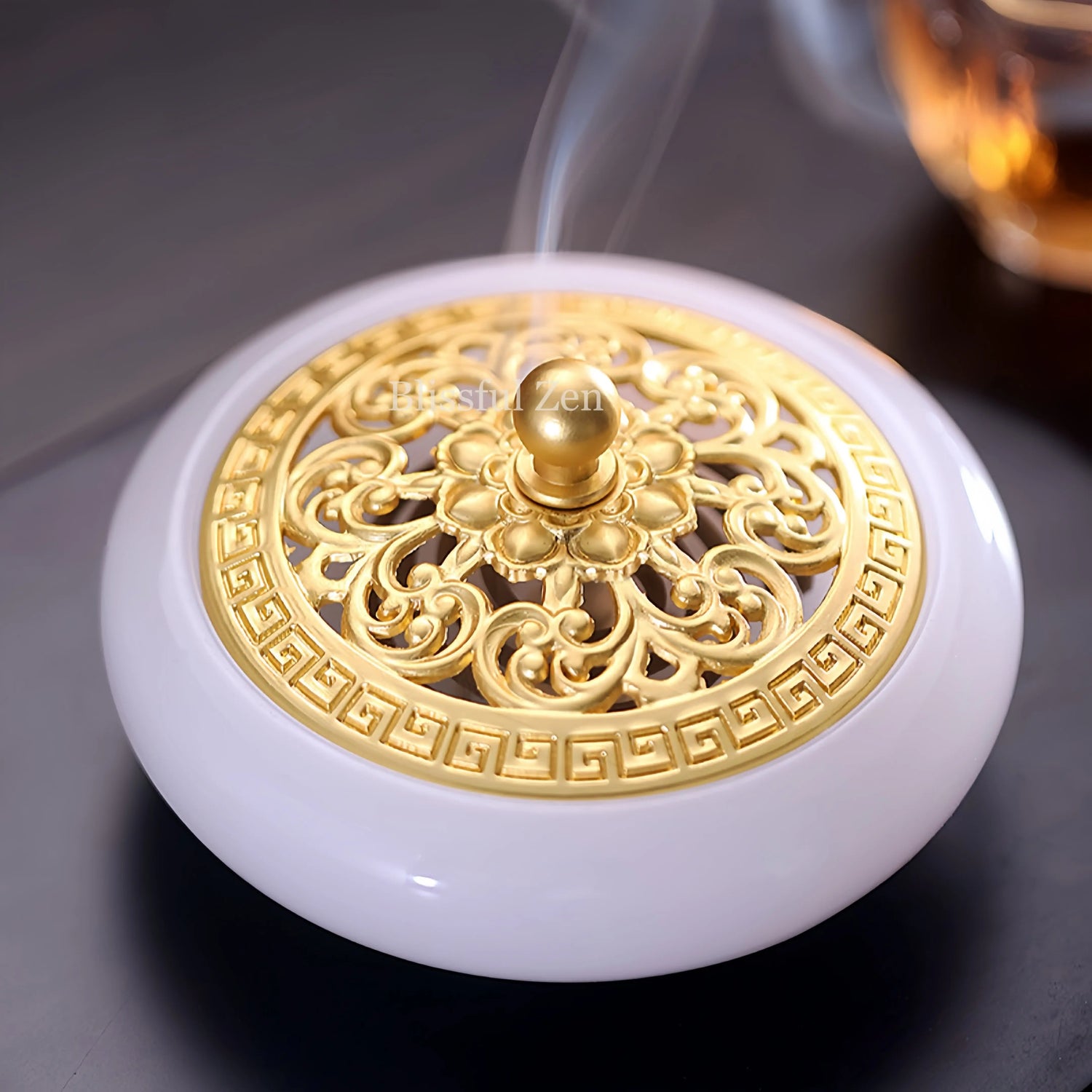 White Jade Glow-In-The-Dark Incense Burner For Incense Seals, Stick Incense, Coil Incense, Cone Incense