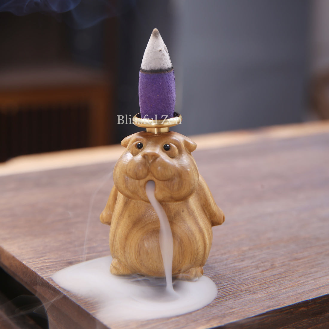 Wooden Bear Backflow Incense Burner