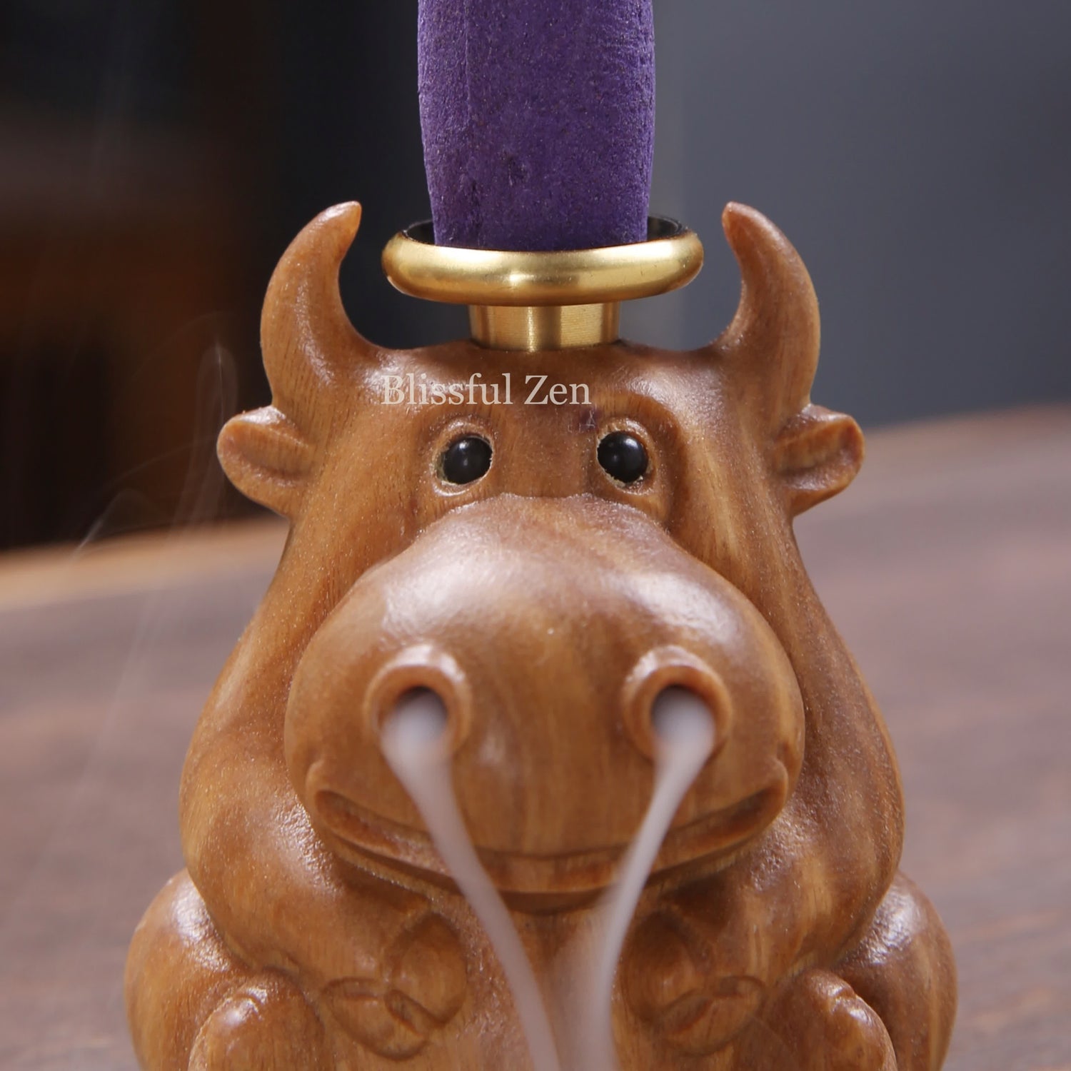 Wooden Ox Backflow Incense Burner