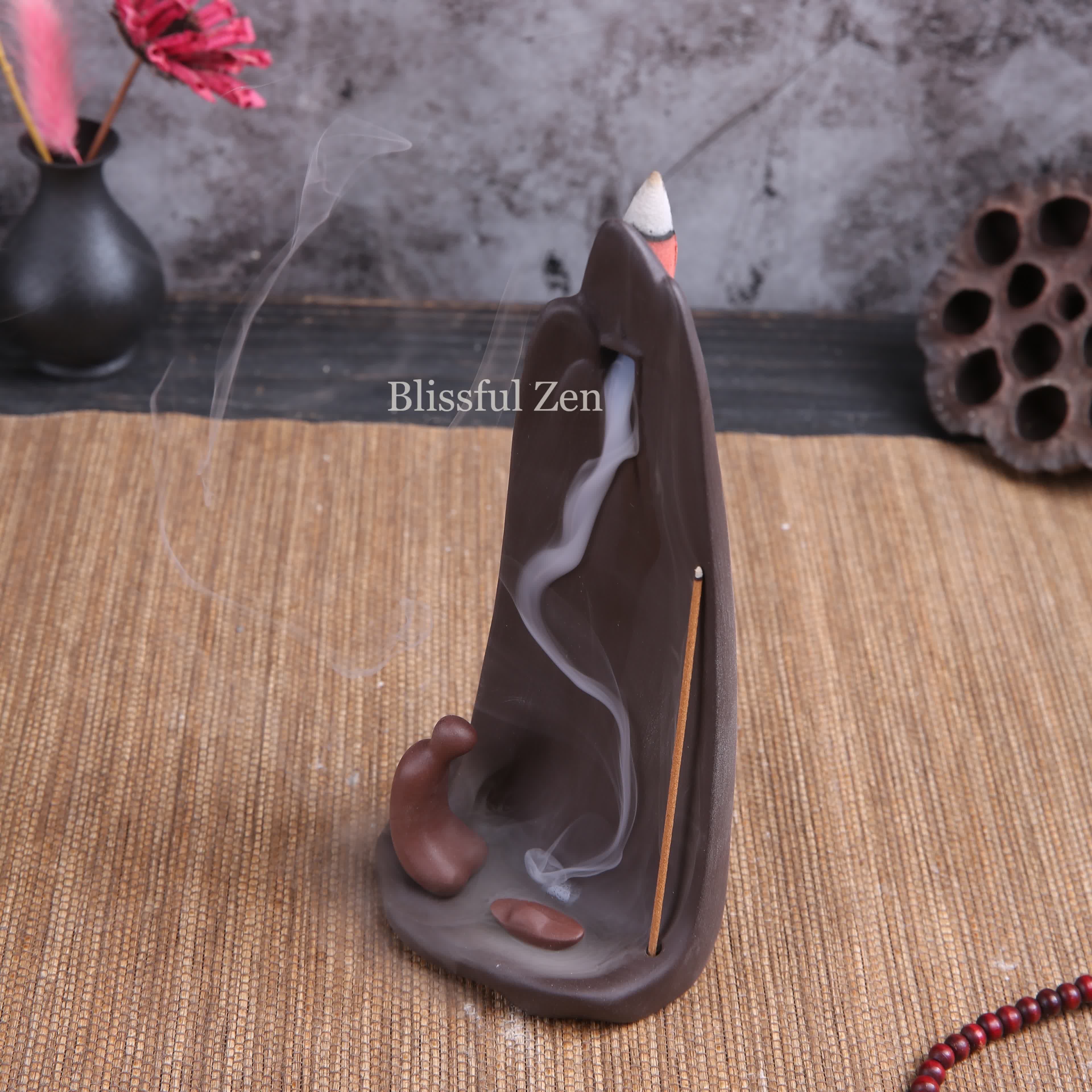 Zen Landscape Waterfall Incense Burner